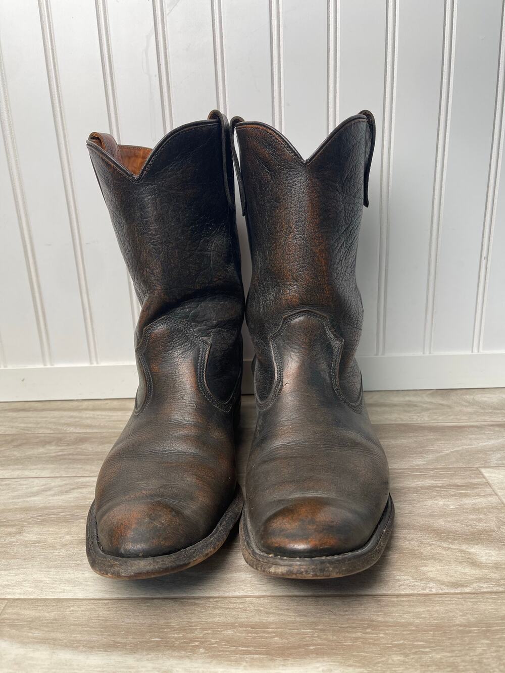 Boots Roper Size 8 BF Goodrich Steerhide 660 Combination Last USA Brown VTG
